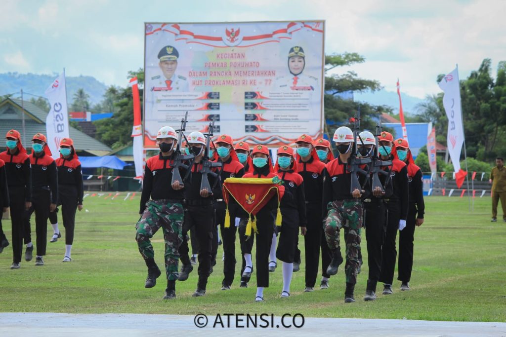 Intip Yuk, Foto Paskibraka pada Gladi Bersih Upacara HUT Proklamasi Ke-77 di Kecamatan Popayato