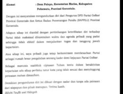 Surat Pengunduran Diri Syarif Mbuinga dari Partai Golkar Beredar